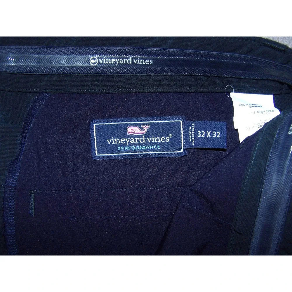 Vineyard Vines Performance Navy Blue Stretch Chino Golf Pants Men's 32 X 32